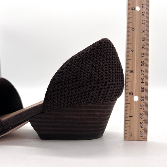 EILEEN FISHER Hallo Knit D'Orsay Pumps Womens 8.5 Brown Stacked Block Heel - Picture 11 of 11